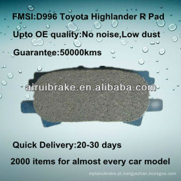 D996 alta performance cerâmica freio pad para Toyota Highlander